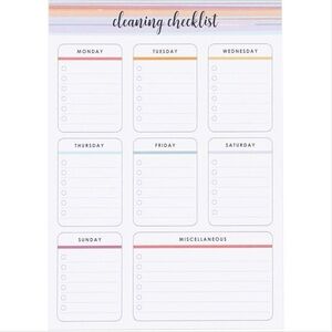 Erin Condren Cleaning Checklist Notepad